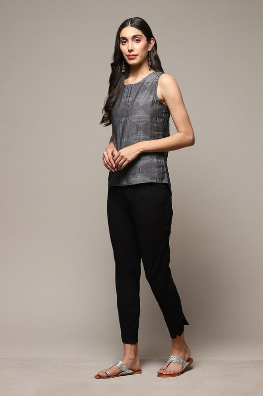 Black Viscose Blend Pants