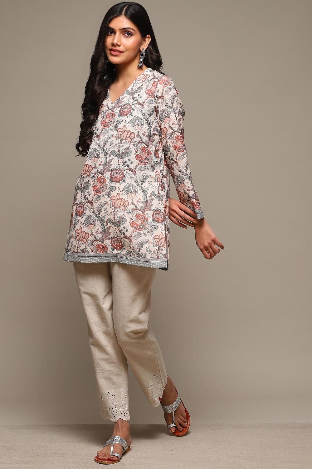 Natural Cotton Blend Straight Pants